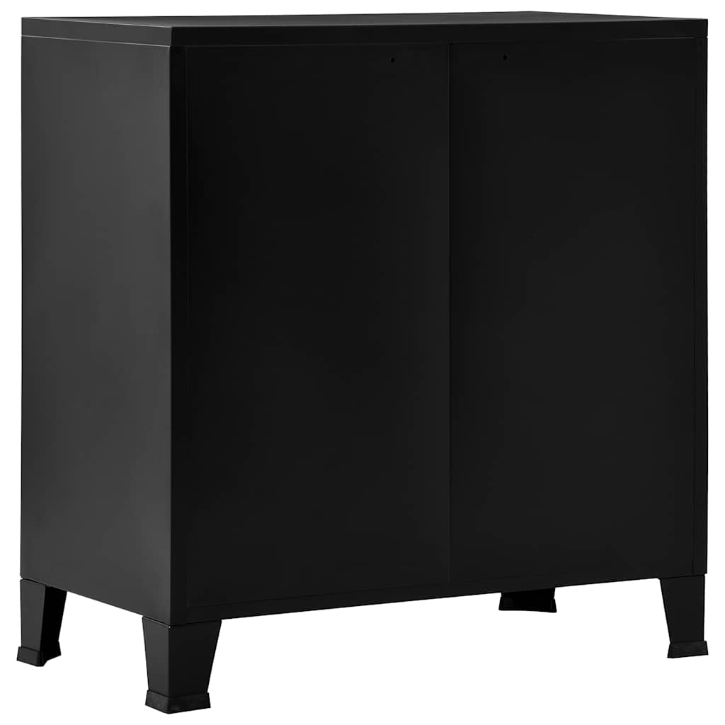 vidaXL Lagerschrank Industrial Schwarz 75x40x80 Cm Stahl