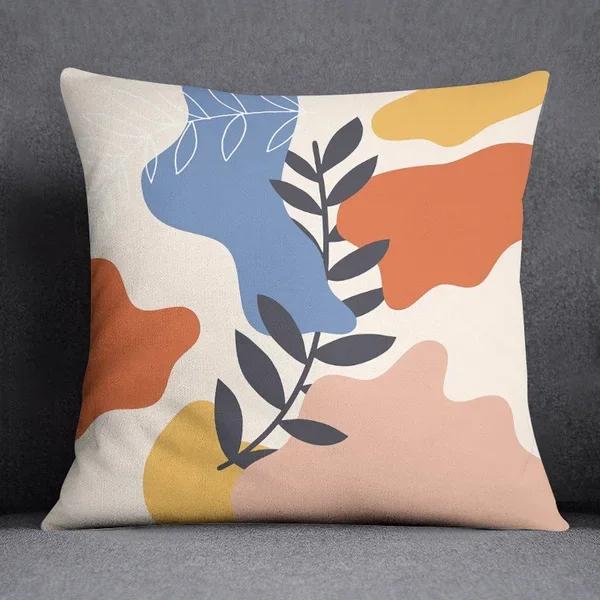 Nordic abstract printed pattern square cushion cover for home living room sofa decoration waist  pillowcase x