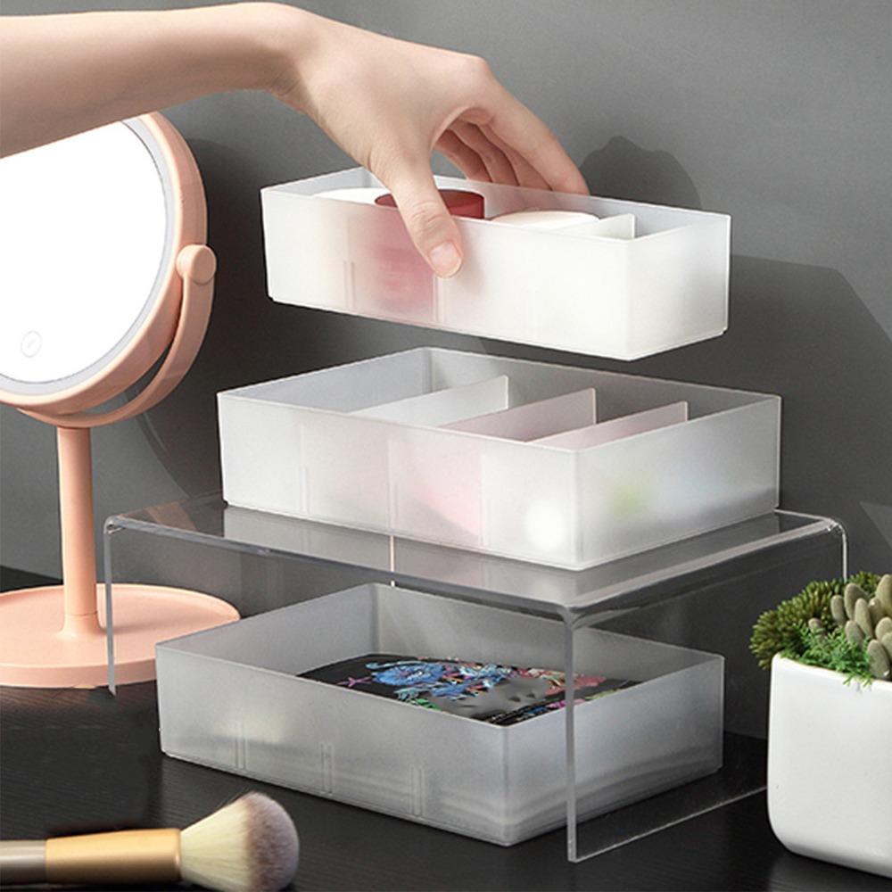 4 Section Drawer Organizer Versatile Translucent Divided Organizer Bins PP Removable Partition Organizer Tray Bedroom