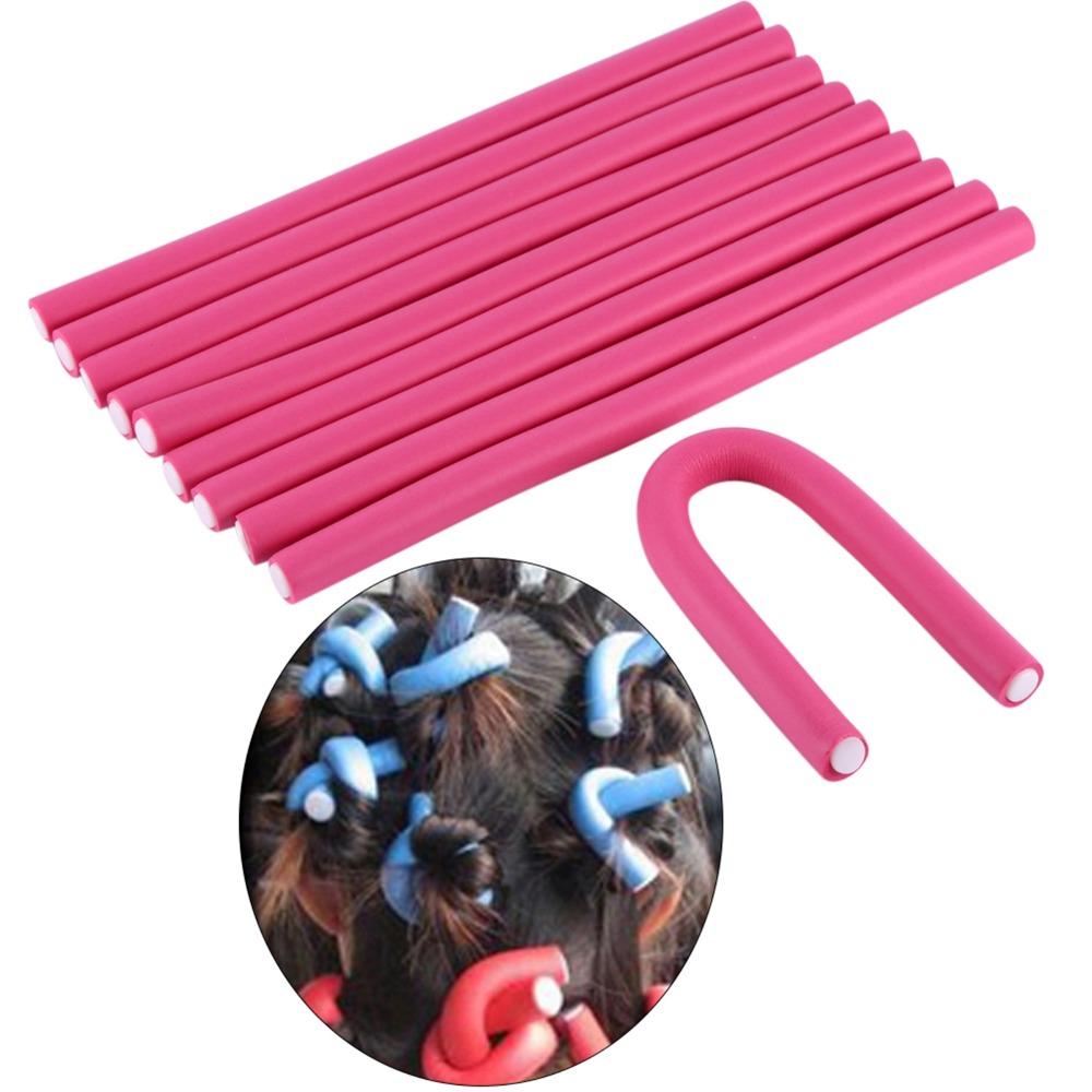 10Pcs/Set Flexi Rods Soft Hair Rollers Soft Foam Heatless Curler Rollers Salon Use