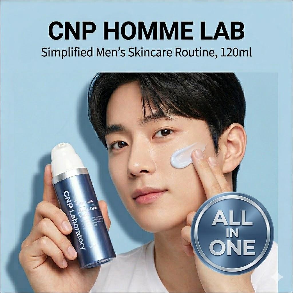 

[CNP Laboratory] Homme Lab All-In-One Fluid 120ml - Men s Total Care (Toner + Lotion + Essence), Sebum Control & Soothing, K-Beauty Men s Skincare 120ml x 1EA