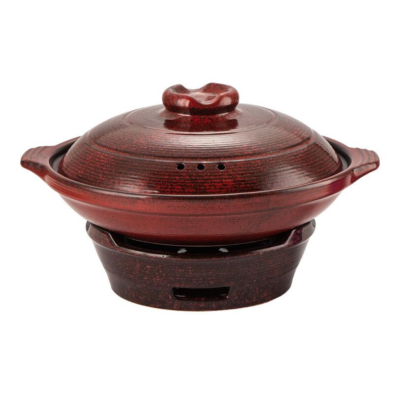 Changbaosen Red Ceramic Clay Pot with Gas Stove Base