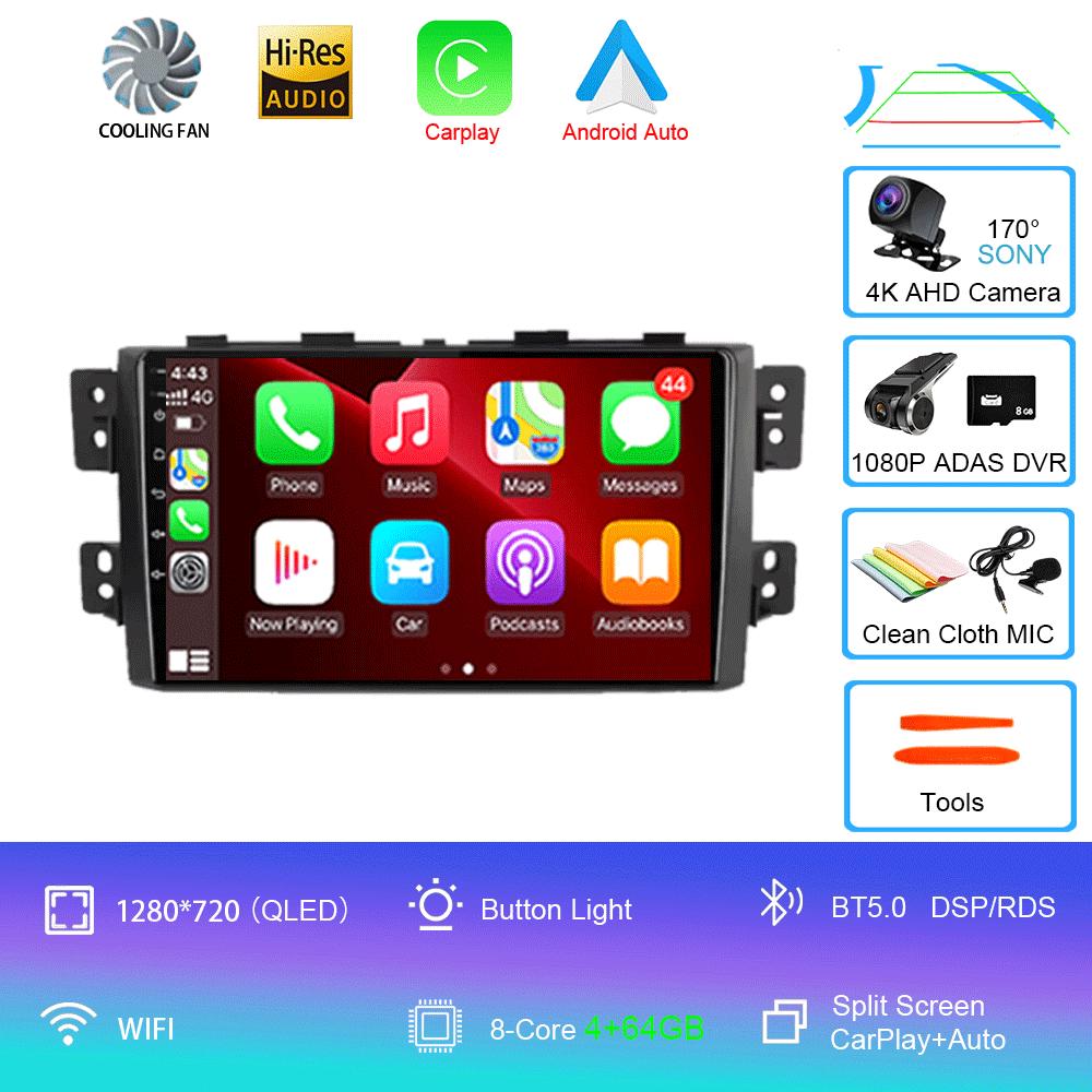 For Kia Borrego Mohave 2008 2009 - 2015 Car Radio Android 14 Carplay Navigation GPS Multimedia Player Stereo WiF+4G 360Camera BT