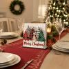 Holiday Napkin Dispenser Christmas Holder, Wooden Tissue Dispenser, Cute Santa Claus Xmas Vertical Paper Towel Storage Tree Freestanding Cocktail
