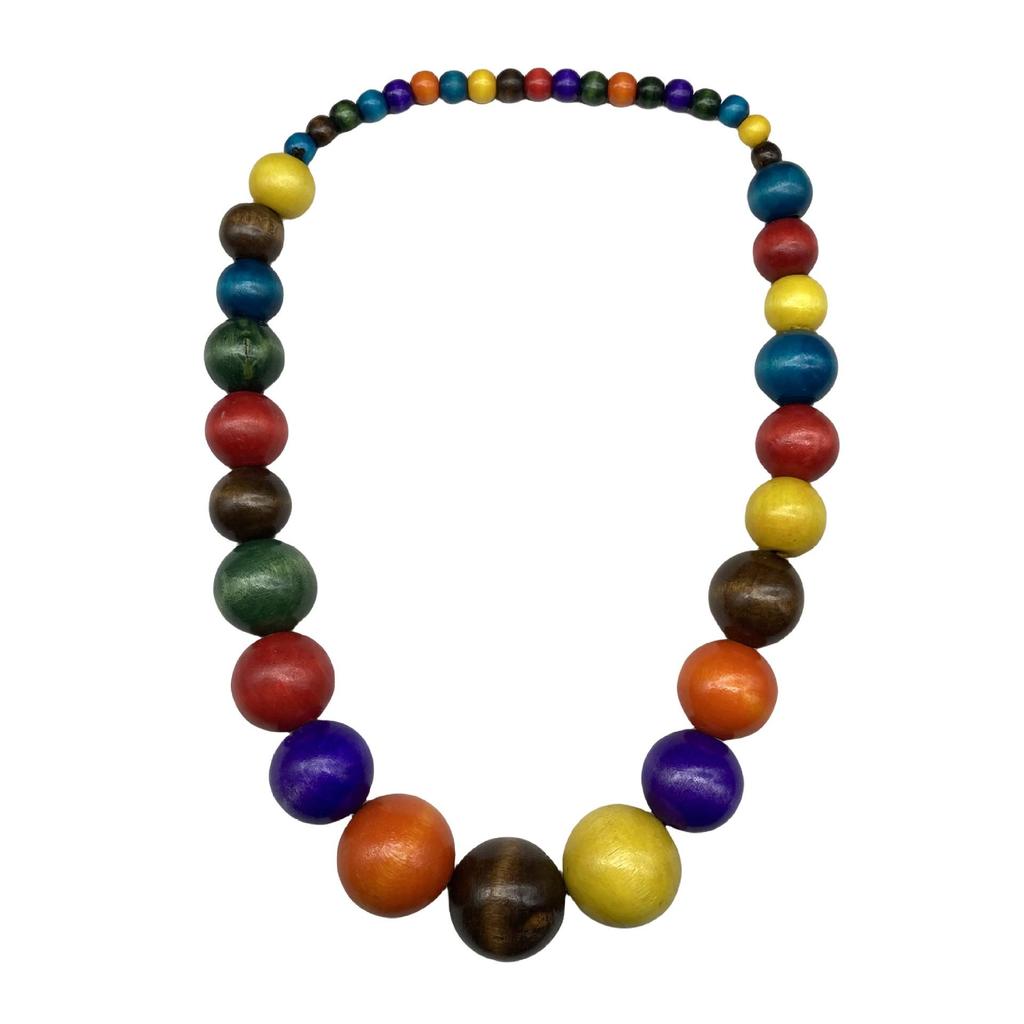 Ensemble collier et boucles d'oreilles en perles de bois exagérées style bohème Style européen américain Mode de vacances.