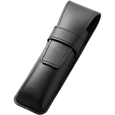 Pilot Pen Case, Pen Case Soft Zipper 2 Pens Genuine Leather B Black LSF01400B