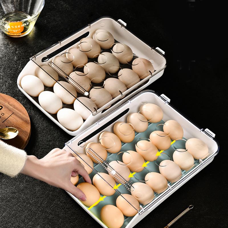 Refrigerator Egg Storage Box Cooking Area Refrigerator Home Use Preservation Storage Box Plastic Stackable Egg Carton Multi-layer Tray