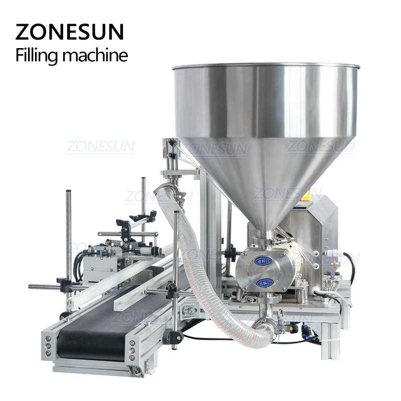 ZONESUN ZS-DTGT900 Automatic Sticky Paste Sunscreen Cream Shampoo Liquid Honey Bottling Pack Filling Machine For Cosmetics