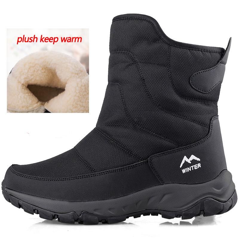2024 Winter Boots For Men Women Plush Keep Warm Snow Boots Outdoors Hiking Boots Cotton Shoes Wear-Resisting Non-Slip Men Boots