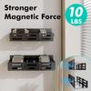 2 Pack Magnetic Spice Rack for Refrigerator Black Magnetic Shelf and Fridge Kitchen Cabinet Organizers Storage Seasoning Organi