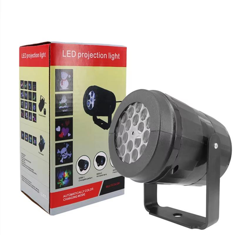 Светодиодный проектор снежинок Рождественский проектор снежинок Декоративные огни для вечеринки и сада Светодиодная сценическая праздничная декорация EU Plug чёрный