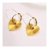 Rockyu Hoop Earrings for Women, Gold Brand, Heart Earrings, Swaying Pattern, Light Surface, Mirror Surface Treatment, Surgical Stainless Steel,