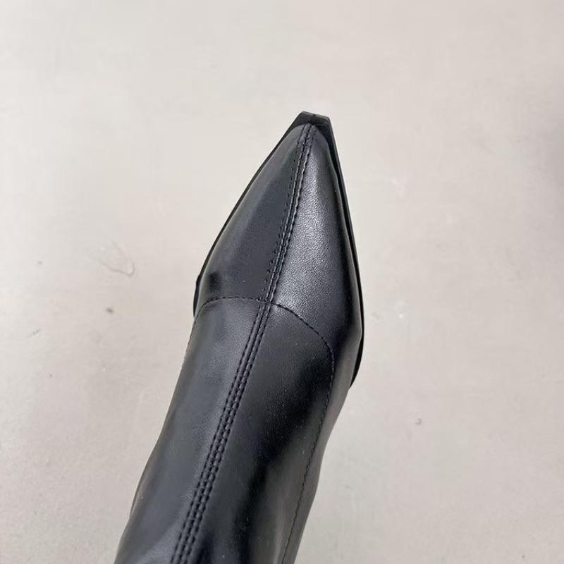 Fashion Pointed Toe Booties 2025 New Autumn and Winter Women's Boots Niche Design Sense Block Heel High Heel Boots