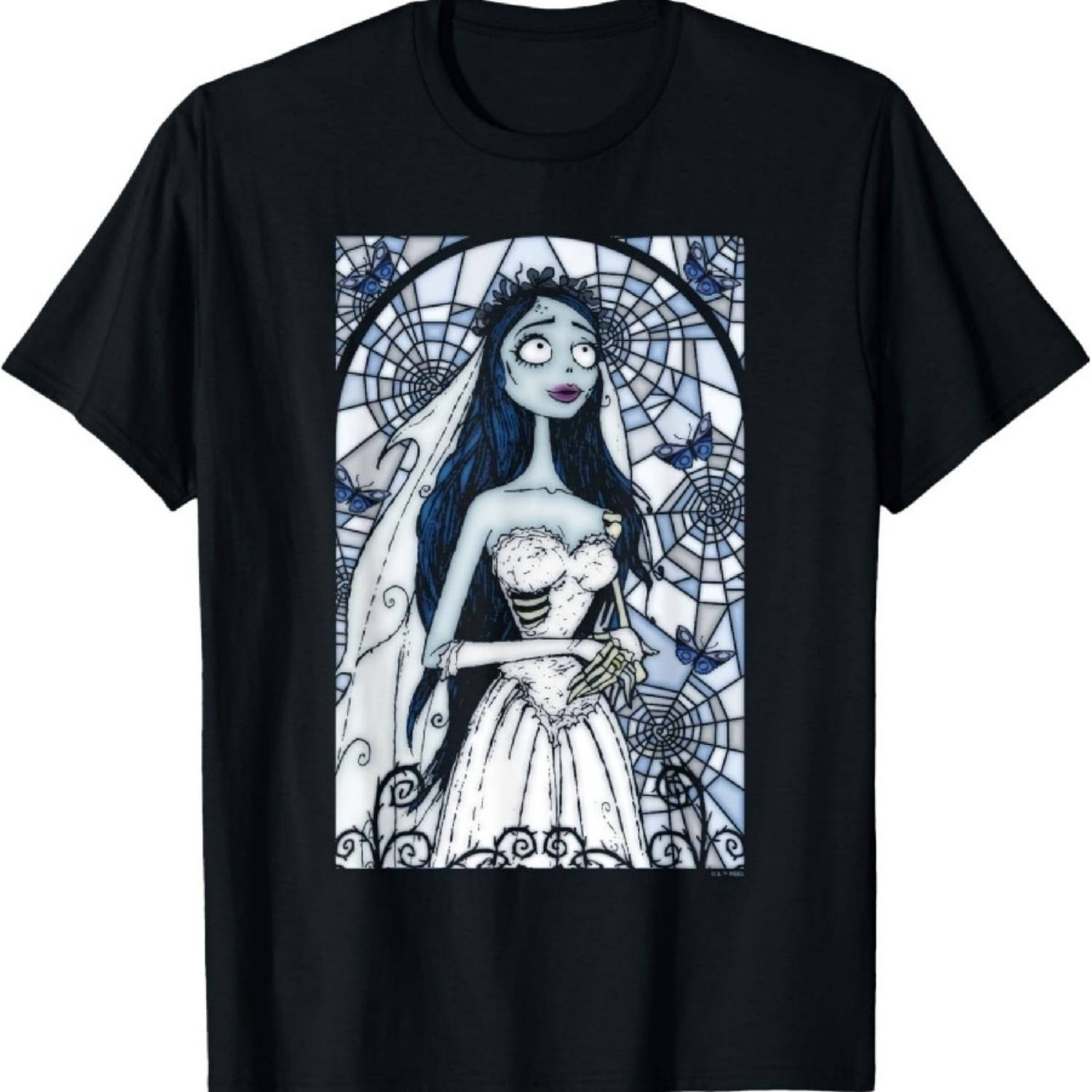 

Corpse Bride Emily Death Bride Stained Glass Frame Portrait T-Shirt XXXXXL різнокольоровий