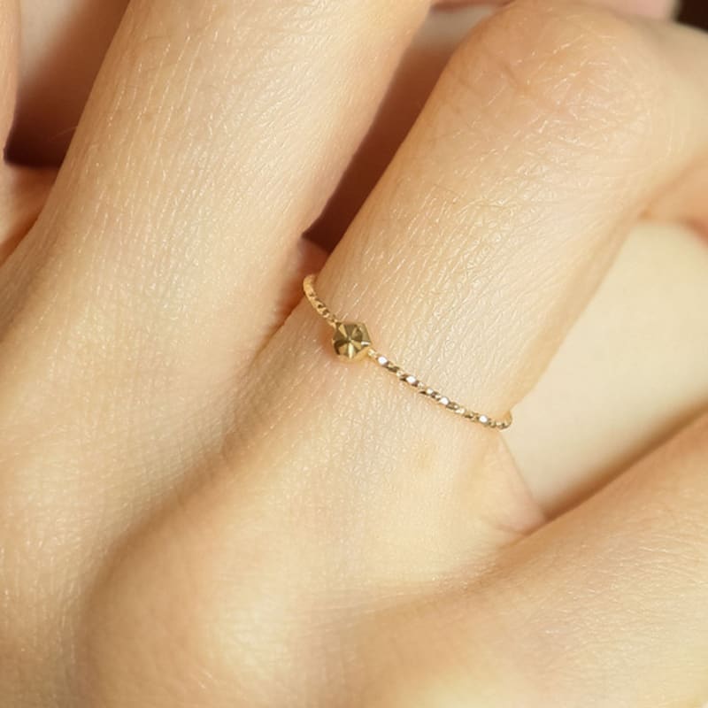 UNI.J Round Cutting 14k Gold Ring Ir265