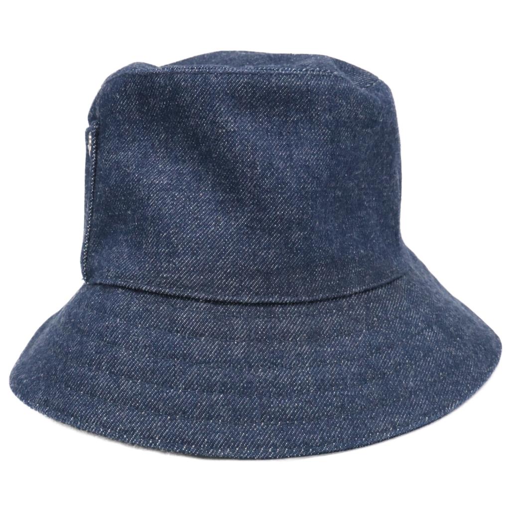 HERMES [Excellent Condition/Domestic Authentic] Helen Silky Denim Pocket Bucket Hat hat 57 IndigoUsed