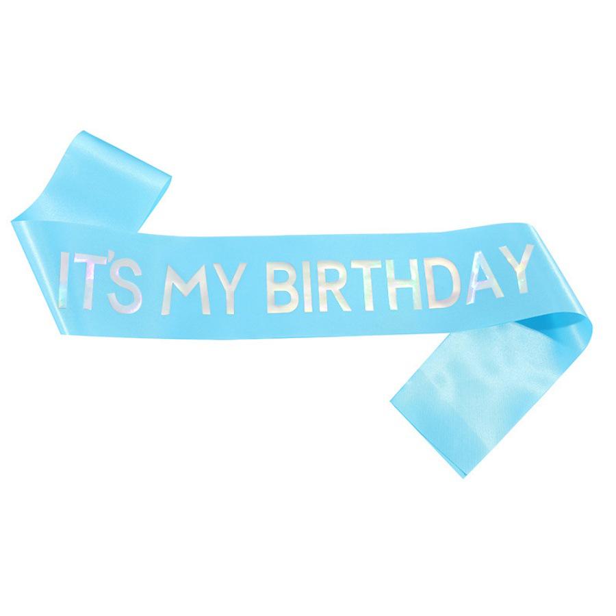 "It's My Birthday" Satin Sash with Shoulder Strap and Hot Stamping