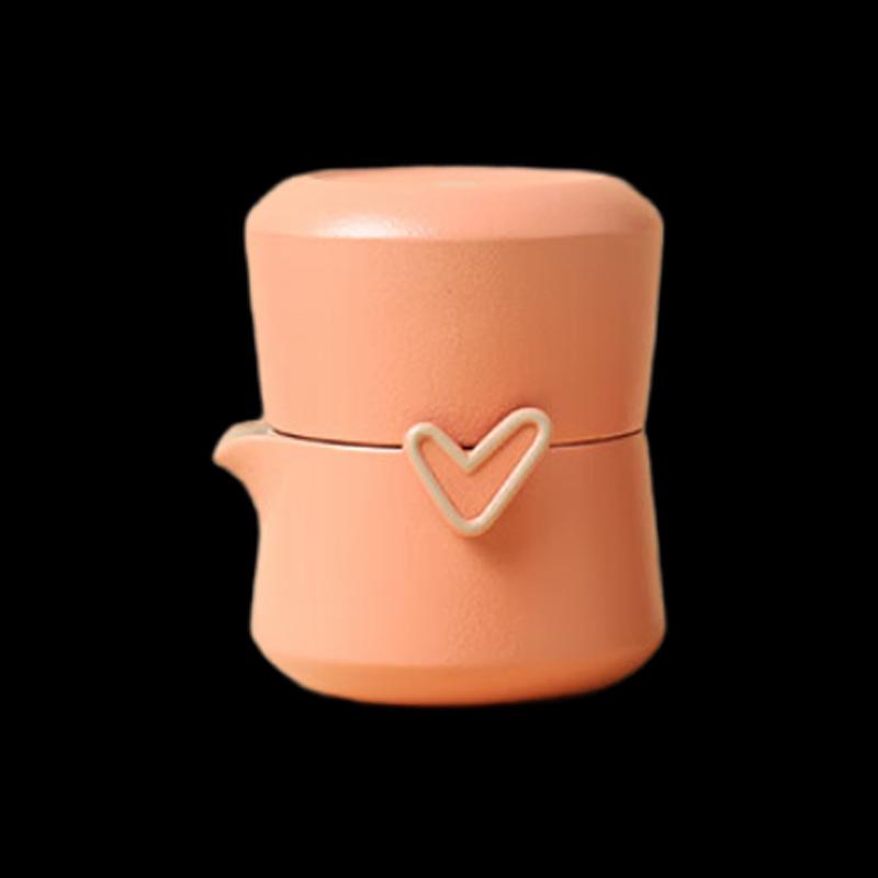 

Lu Bao Romantic Pink Ceramic Travel Tea Set