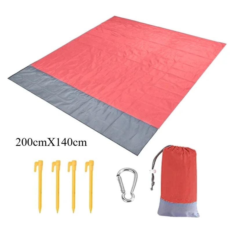 200x210cm Waterproof Pocket Beach Mat Folding Camping Sand Free Blanket Mattress Portable Lightweight Mat Outdoor Picnic Mat