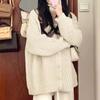 Sweet Pink Knitted Cardigan Sweater Women Korean Long Sleeve V Neck Cardogans Woman Wild Button Up Jumper Coat Female