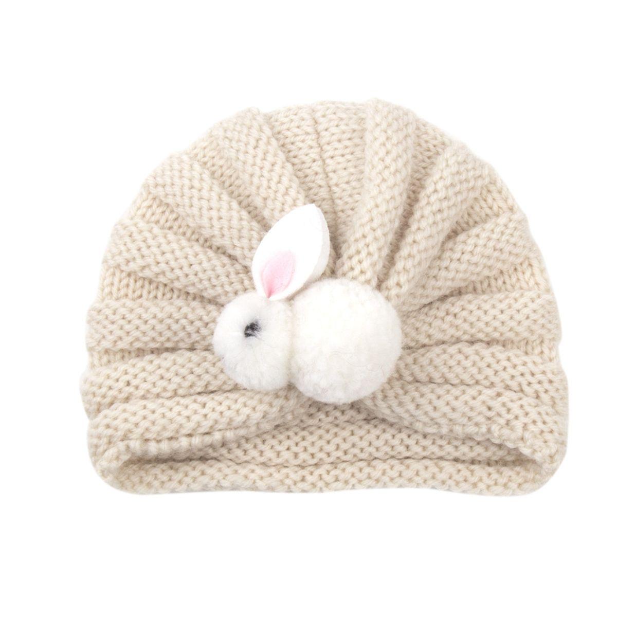 

Warm Winter Accessory Children Cute Rabbit Cap Kids Winter Beanies Children Knitted Hats Crochet білий