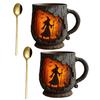 Vintage Coffee Mugs Mystical Witch Bark Texture Mug Halloween Campfire Cup Outdoor Adventure Gift for Hikers Nature Lovers