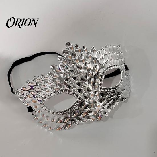 Stable Wear Party Mask Rhinestone Masquerade Mask, Adjustable Eye for Halloween Ball Gala Fashionable Dance Performance Cosplay, Sparkling Hollow