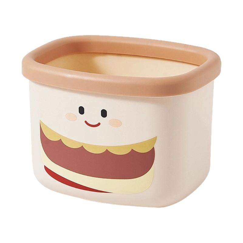 Fun Hamburger Trash Can Large Capacity Desktop Plastic Waste Bin Countertop Waste Bucket For Home Office Organization