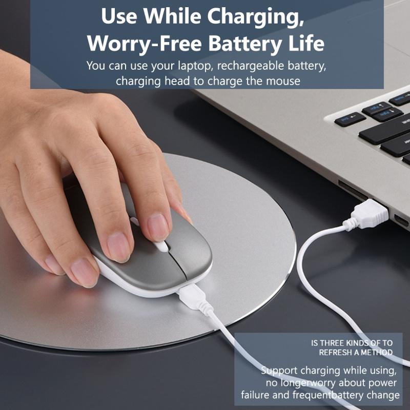 2.4G Bluetooth Mouse RGB Wireless Charging Mouse Luminous Ultra-Thin Silent Mute Mice USB Mause