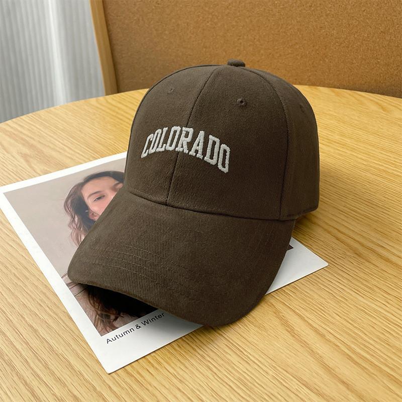 Color Solid Simple Letter Embroidery Women Summer Casual Sunshade Cap Baseball