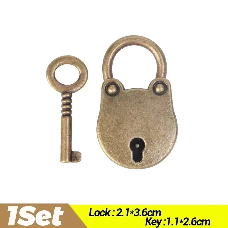 

Bear Head Shape Mini Antique Lock Alloy Metal Padlocks with Keys Jewelry Bags Wood Box Luggage Notebook Locks Hardware Padlock
