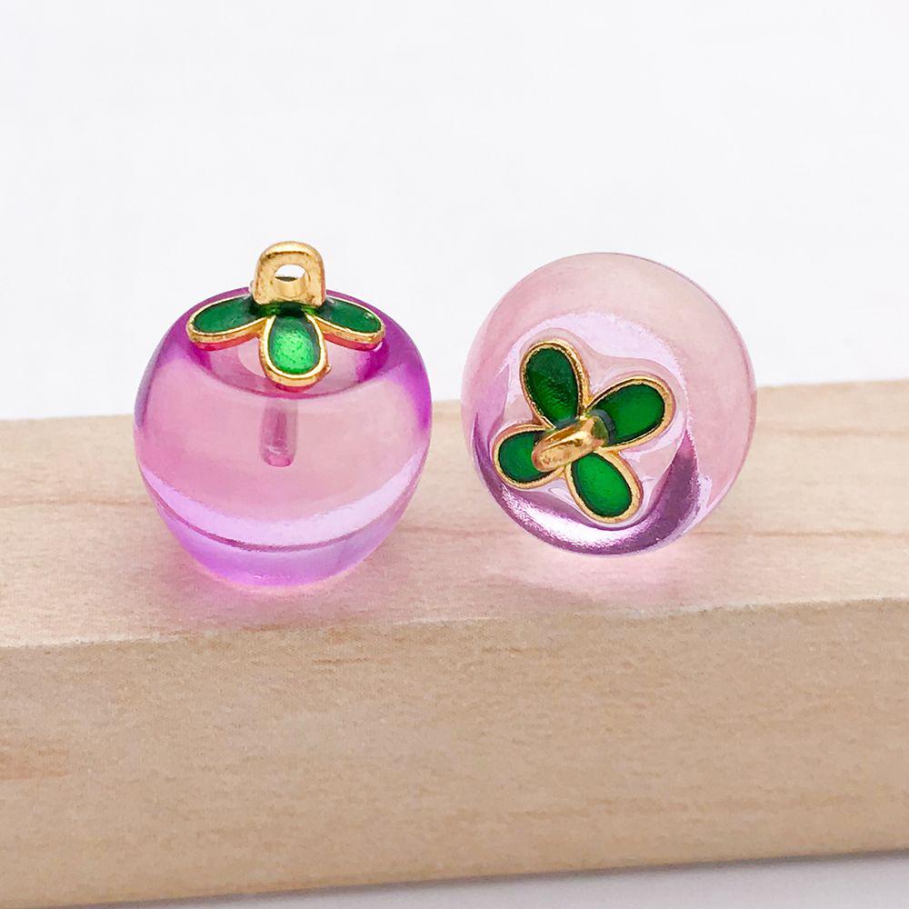 Set of 12 Colorful 3D Glass Apple Charms for DIY Bracelets & Necklaces