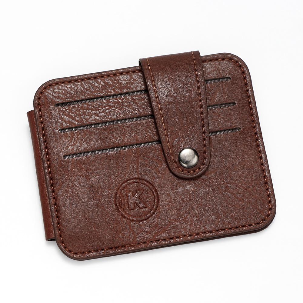 Men’s Slim Card Holder Wallet with ID Window, PU Leather Credit Card Case, Minimalist Front Pocket Wallet, RFID Blocking Card Organizer