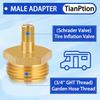 RV Blow Out Plug For Winterization - Brass Sprinkler Water Blow-Out Adapter With Schrader Valve To 3/4'' GHT Garden Hose Connection Winterizing