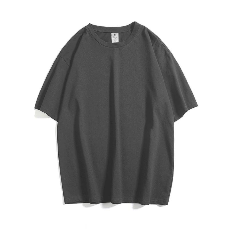 Heavy Solid Color Cotton Loose Round Neck Short Sleeve T-shirt Fashion Fashion Brand Men's Undershirt