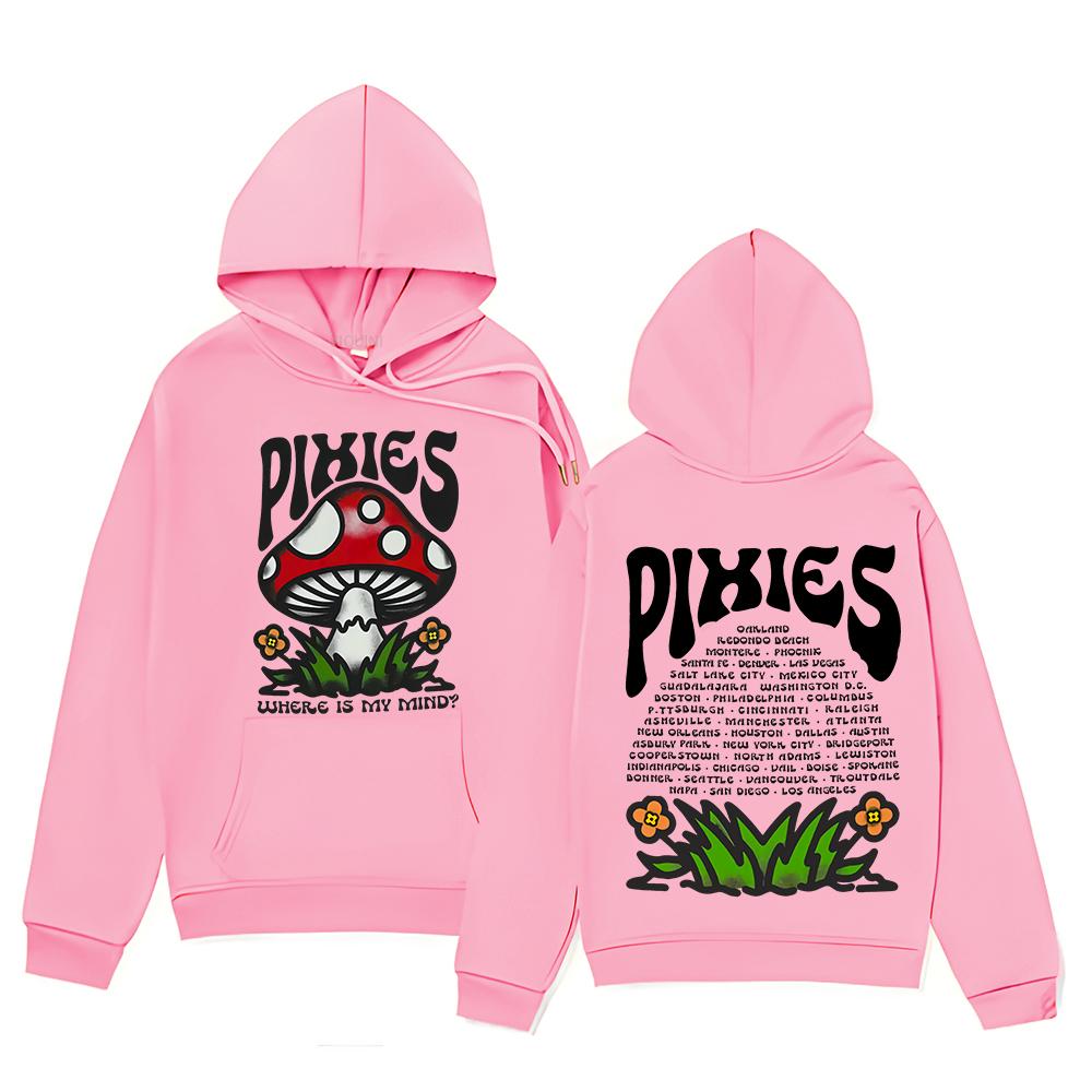 Vintage Hoodie Pixies Mind Shroom Sweatshirt Unisex Versatile Clothing Y2K High Street Pullovers Hooded Where Is My Mind