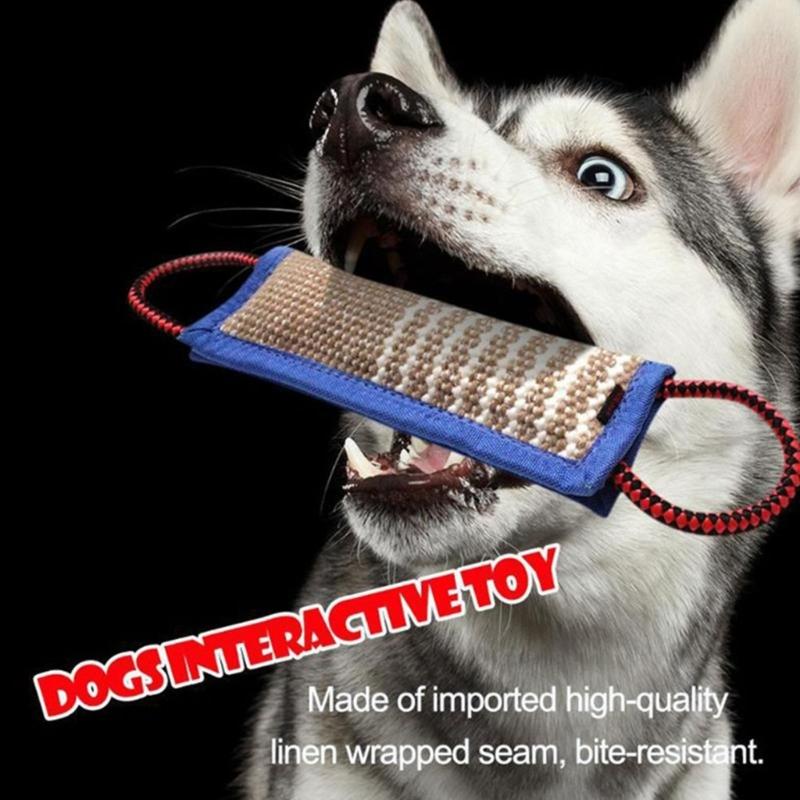 Dog Molar Toy For Dog Tossing Toy with 2 Handles Aggressive Chewer Reflective Pillow Chew Toy