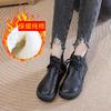 Fashion 2025 Winter Genuine Leather Boots Women's High Top Laced Up Flats Woman Warm Short Plush Boot Ladies Orthopedic Shoe Ankle Boots