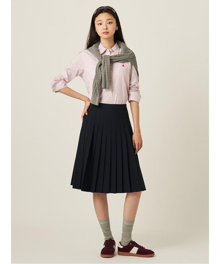 Binpolleidiseu Pleated Skirt Navy (Bf5927C51R)