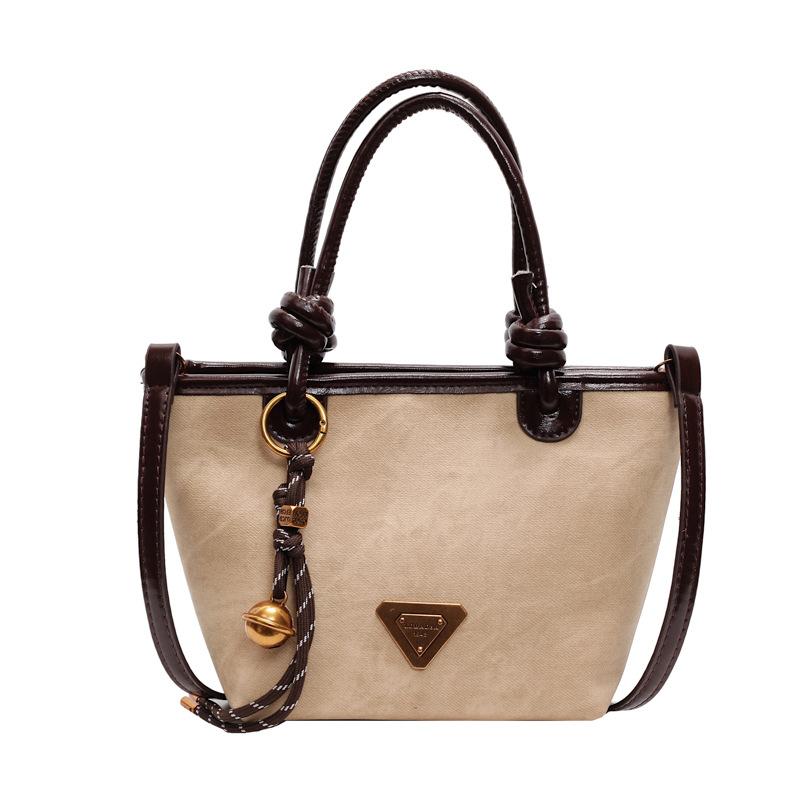 2025 New Design Niche Popular Contrast Color Plaid Portable Bucket Small Bag Women's Versatile Casual Foreign Style Messenger Bag