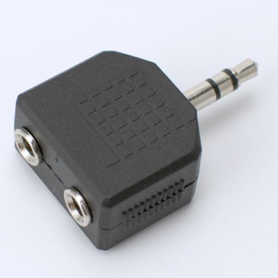 3.5mm Audio Splitter Block-shaped Stable Transmission PVC Couple Earphone Converter for Phones
