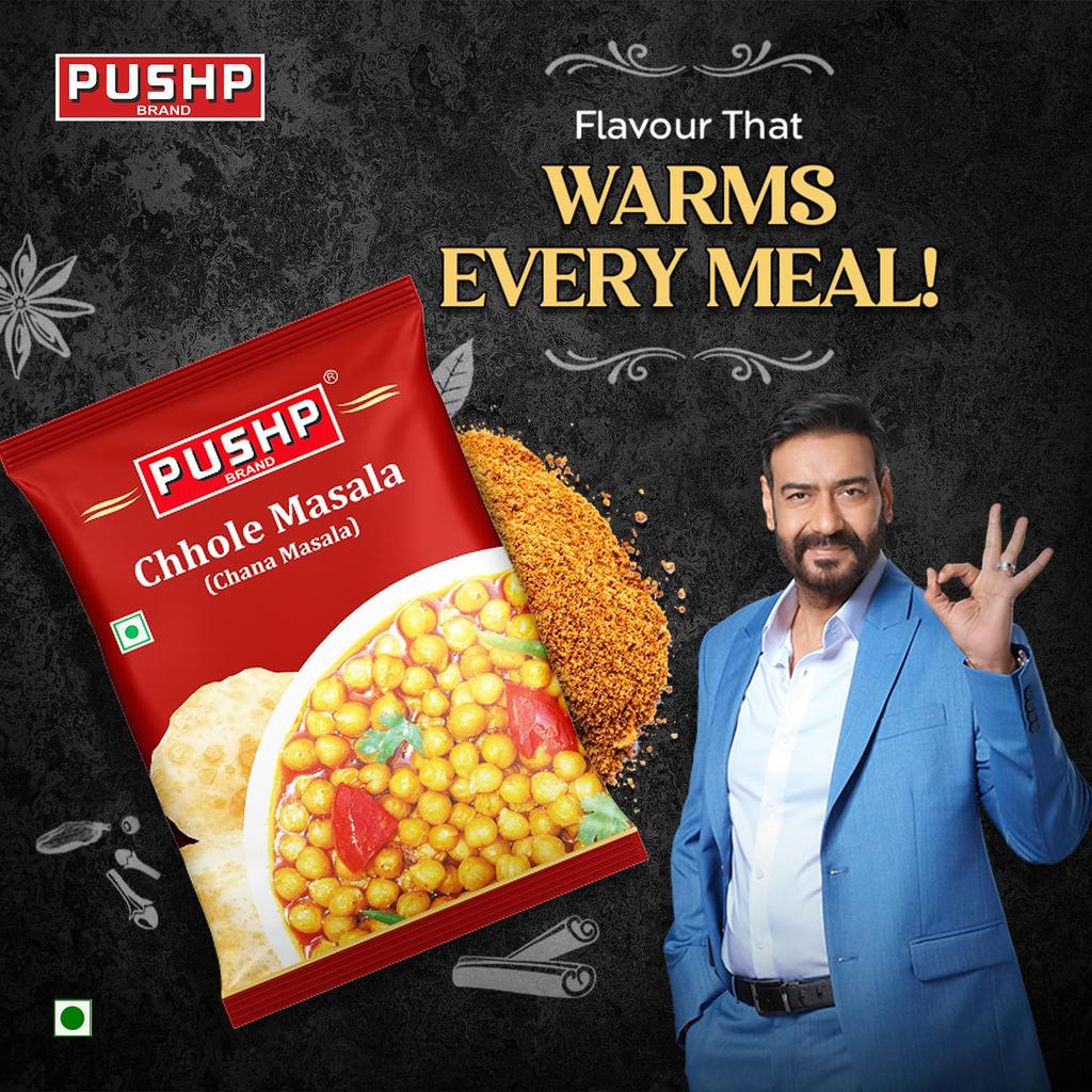 Pushp Brand Chana Masala 200g Pack OF 2 Authentic Blend For Delicious Chickpea Curries Natural Indian Spices For Home Cooking
