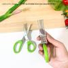Stainless Steel Multifunctional Scallion and Vegetable Scissors - Five-Layer Kitchen Shears for Chopping and Baby Food Prep