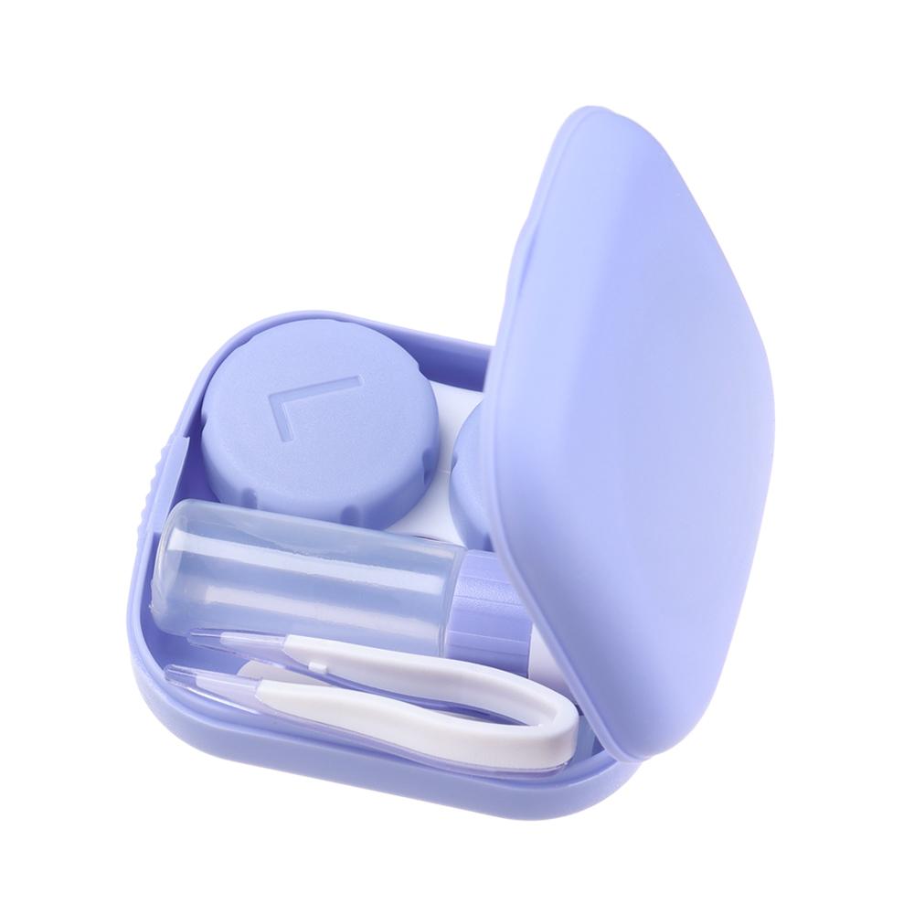 Fashion Colorful Lovely Travel with Mirror Mini Square Contact Lens Case Contact Lenses Box