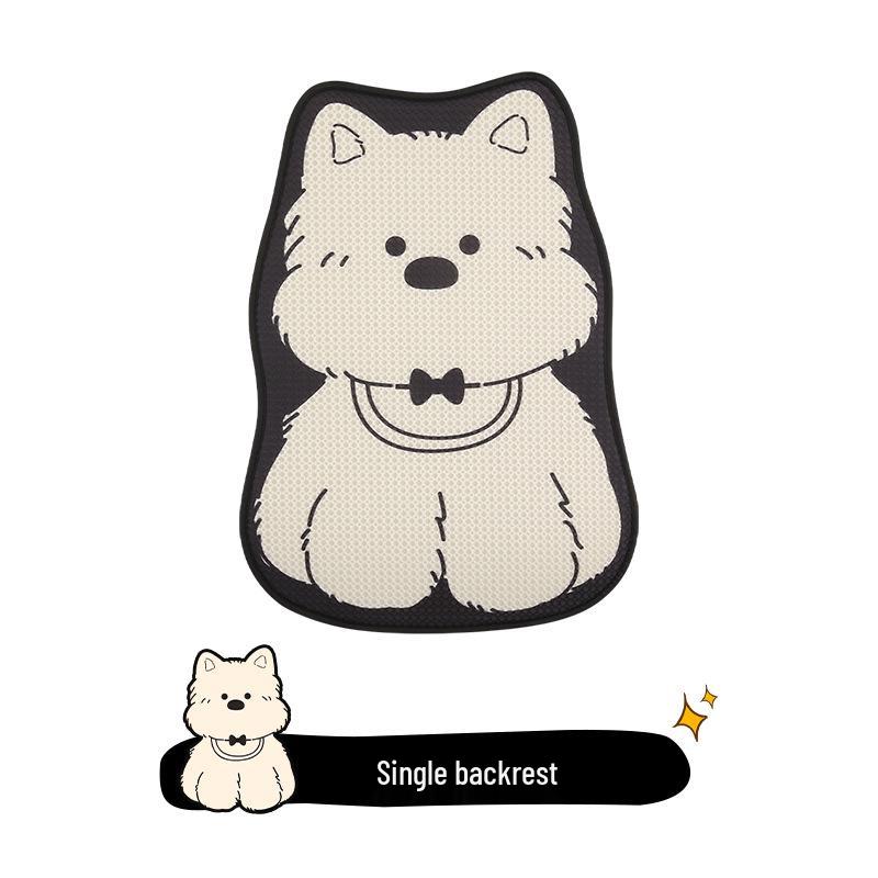 West Highland Cartoon Ladies Car Seat Cushion for Volkswagen Golf, Sagitar, Tayron, and T-Roc - All Seasons.