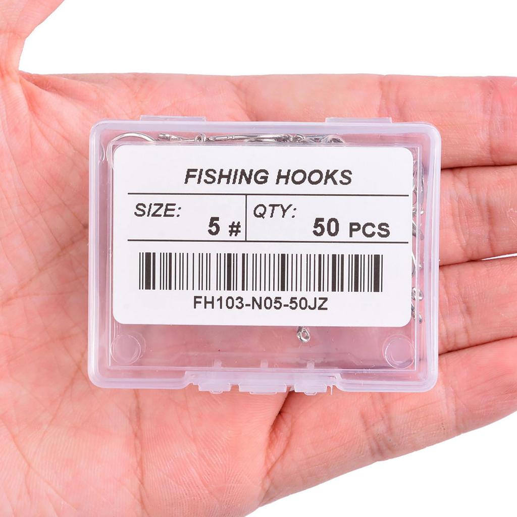 50 st långskaft fiskekrok rakt handtag högt kolstål skarpt hullingförsett bete krok fiskeredskap tillbehör