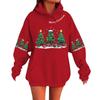 Women's Fashionable Casual Long-Sleeved Christmas Holiday Party Printed Hooded Sweatshirt