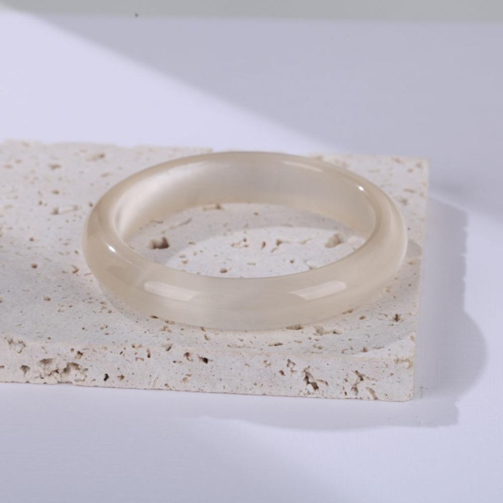White Moonlight Circular Bracelet Round Opal Bracelet Unique Chinese Style Bangle  Spring Summer