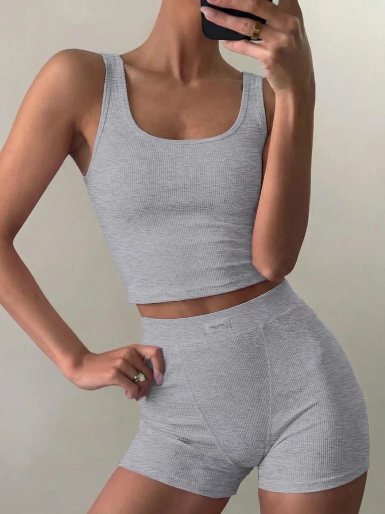 Cross-border European and American sports yoga style sling vest summer shorts set women's clothing spring and summer 2026 Amazon new products