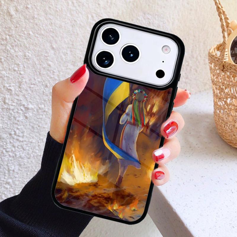 

U-kraine Flag Girl Pattern Phone Case For iPhone 17 Air 16 15 14 13 12 11 Pro Max Plus iPhone 16